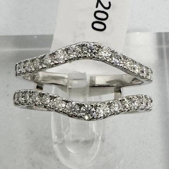 Moissanite Diamond Enhancer Ring Guard Wedding Band Anniversary 925 18k Size 6.5 - Picture 6 of 11